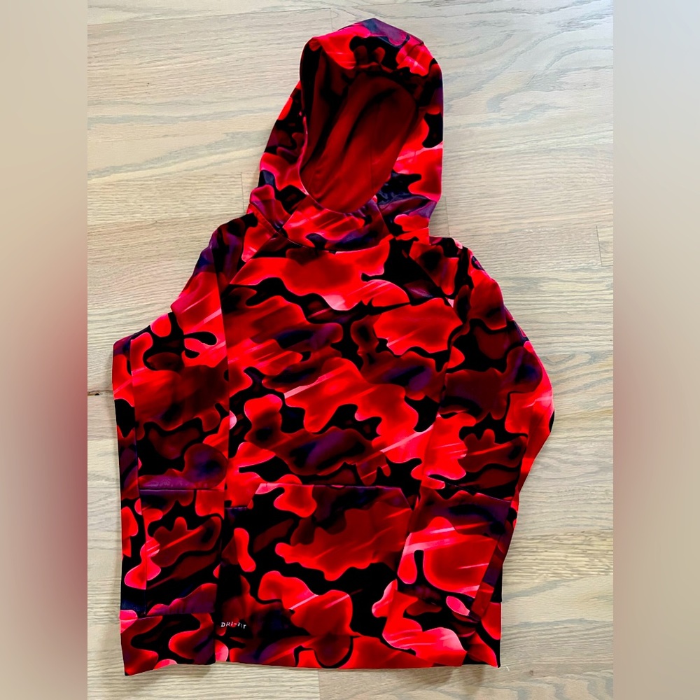 Nike dry fit hooded sweatshirt boys size large red